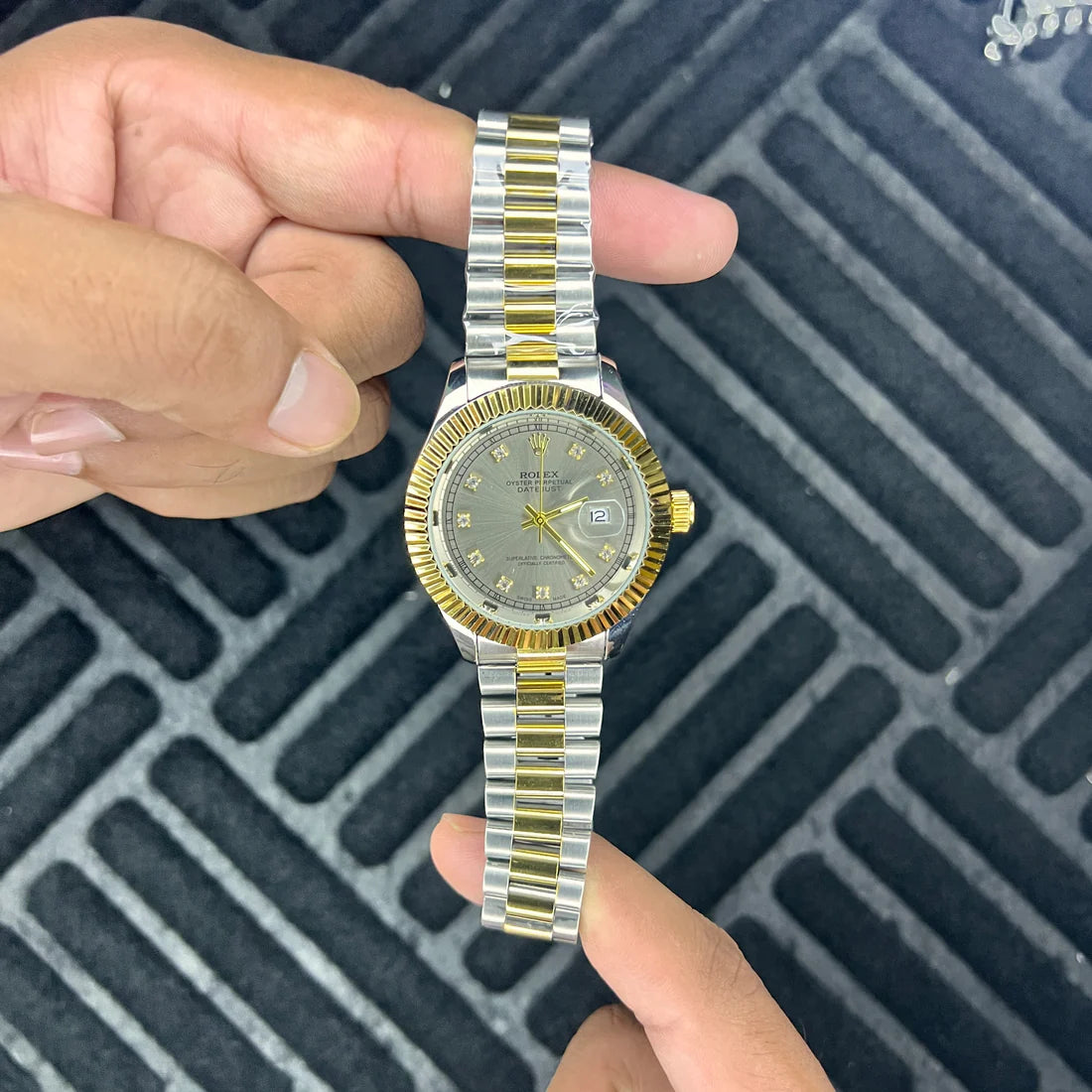 Rolex Date Just - Two Tone Off White